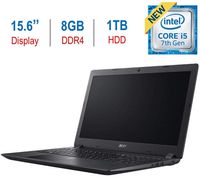 Acer Aspire 3 A315 15.6-inch HD Display Laptop PC, Intel Core i5-7200U 2.5GHz Processor, 8GB DDR4 RAM, 1TB Hard Drive, Bluetooth, HDMI, USB 3.0, Win 10 (Renewed)
