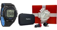 Bushnell iON2 Golf GPS Watch (Black/Blue) Prmium Bushnell Gift Box | +PlayBetter USB Car/Wall Adapters & PlayBetter Protective Hard Case | Sleek, 36,000+ Courses, Shot Distance...