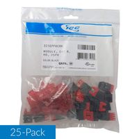 ICC CAT6 RJ45 Keystone Jack for HD Style, Black, 25-Pack