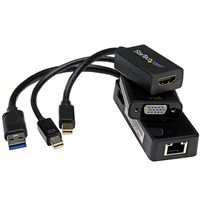 StarTech.com 3-in-1 Accessory Kit for Surface and Surface Pro 4 - mDP to HDMI/VGA - USB 3.0 GbE - Works with Surface Pro 3 and Surface 3 (MSTP3MDPUGBK)