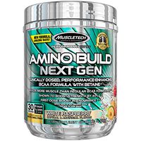 MuscleTech Amino Build Next Gen Energy Supplement, Formulated with BCAA Amino Acids, Betaine, Vitamin B12 & B6 for Muscle Strength & Endurance, White Raspberry, 30 Servings (282g)