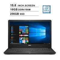 Dell 2019 Inspiron 15 3000 15.6 Inch FHD Laptop (Intel Core i5-7200U up to 3.10 GHz, 16GB RAM, 256GB SSD, WiFi, Bluetooth, DVD, Windows 10) (Black)