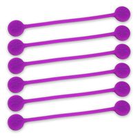 TwistieMag Strong Magnetic Twist Ties - The Sour Grapes Collection - Purple 6 Pack - Super Powerful Unique Solution for Cable Management, Hanging & Holding Stuff, Fidgeting, Or Just for Fun!
