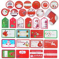 180 Pieces Christmas Self Adhesive Gift Tag Stickers Present Tags Gift Name Tag with Santa Claus Snowmen Xmas Tree Deer Stickers for Festival Christmas Birthday Wedding Presents Gift Labels