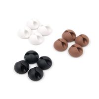 MTMTOOL Multi-Color(Brown,White,Black) Cable Clips,Self-Adhesive Cord Organizer Cable Management Mouse Cord Holder for Office and Home Pack of 12