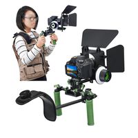 IMORDEN IR-02 Shoulder Support Rig Video Making/Filmaking Dual Handle Kit with 200g Counterweight(2pcs), M1 Matte Box. F1 Follow Focus and Gear Ring Belt for DSLR Video Canon, Sony, Nikon Cameras