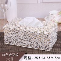 T-ZJHC Tissue Box Living Room Dining Room Tray Creative Home Simple and Lovely, Gold Pattern Large