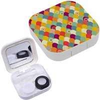 Portable Contact Lens Case Box Travel Kit Mirror + Bottle + Tweezers Container Holder [ Color Easter Eggs ]