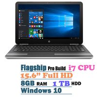 HP 15.6" Full HD Premium High Performance Laptop Bundle, Intel Core i7, 8GB DDR4 RAM, 1TB HDD, DVD RW,Full HD(1920x1080), Screen Cleaning Clothes,Webcam, Windows 10