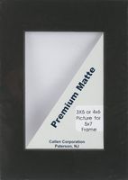 Callen BBC57-57955 Photo Mat Single Hand-Cut with Bevel Edge, 5 by 7-Inch, Ivory/Black Core