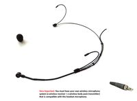 Ultra Lightweight Black Unidirectional Headset Microphone for Sennheiser Wireless Transmitters_Adjustable Left/Right Boom