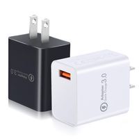 Quick Charge 3.0 USB Wall Charger, OKRAY 2 Pack 18W Fast Charging USB Power Adapter with Wall Plug Compatible 10W QI Wireless Charger, iPad Pro, Tablets, iPhone, Samsung Galaxy, LG, HTC (Black White)