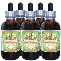Haritaki, Giant Crepe-Myrtle (Terminalia Chebula) Dried Fruit Alcohol-Free Liquid Extract (Brand Name: HerbalTerra, Proudly Made in USA) 5x2 oz