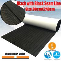 CHURERSHINING EVA Faux Teak Decking Sheet for Boat Yacht Marine Flooring Mat Non-Slip Mat Self-Adhesive Carpet 94.5" x35.4" (Black in Black)