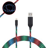 iChase Light Up Led Charging Cable, Advanced Current Visible Flowing EL LED Lights Charger Cable, Probably The World's Most Cool Cable-3ft (Rainbow)