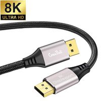 ConnBull 8K 4K DisplayPort 144Hz Cable 6ft, Ultra HD DisplayPort Monitor Video Cable Support HBR3(7680x4320 Resolution), 32.4Gbps for PC Host Graphics Card etc