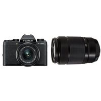 Fujifilm X-T100 Mirrorless Digital Camera w/XC15-45mmF3.5-5.6 OIS PZ Lens - Black + Fujinon XC50-230mmF4.5-6.7 OIS II Black