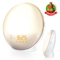 Superjeff  Wake-Up Light Alarm Clock with Colored Sunrise Simulation and Radio for Bedroom