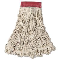 Rubbermaid Commercial C153WHI Swinger Loop Wet Mop Head, Large, Cotton/Synthetic, White, 6/Carton