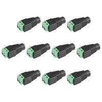 uxcell DC Female Connector 5.5x2.1mm Power Jack Adapter 10Pcs for Led Strip CCTV Security Camera Cable Wire Ends