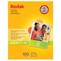 Kodak Photo Paper for inkjet printers, Matte Finish, 7 mil thickness, 100 sheets, 8.5" x 11" (8318164)