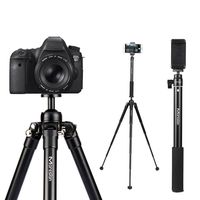 Camera Tripod, Moreslan 61" Portable Travel Tripod Aluminum Monopod Stand with 360 Degree Ball Head and Quick Release Plate for DSLR Camera Cell Phones