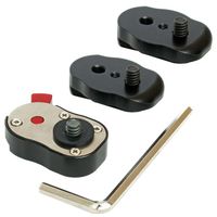 1/4" Miniature Quick Release Plate System with extra plate for any hot shoe mount, articulated magic arm mount or tripod will allow quickly switch monitor/accessory between different types of mounts