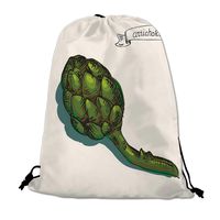 Artichoke Lightweight Drawstring Bag,Artichoke Illustration Organic Food Fresh Garden Yield Healthy Choice Life Style Decorative for Travel Shopping,One_Size