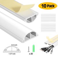 AGPTEK On-Wall Cord Cover 15.75 Inch Cable Management Channel to Conceal Cords, Cables or Wires, with Adhesive Tapes and 20 Screws