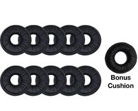 Global Teck Headset Leatherette Ear Pads - 10-Pk w/Bonus | Compatible with Mitel, Jabra and Plantronic CS50, CS55, 2100, 2110, 2124, 2125, 9300, 9330, 9350 Cordless Headsets | 67063-01, 14101-08