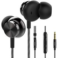 VEVEXIAO 3.5mm Earphones Headphones, Powerful Bass Driven Sound, 12mm Large Drivers, Ergonomic Design for iPod,,iPad i phone,and Mp3/Mp4 Players (Black)