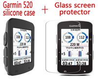 WLKY Garmin Edge 520 Protective Case + Glass Screen Protector,Silicone Case + 9H Glass Screen Protector for Garmin Edge 520 GPS Bike Computer