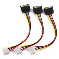 SDTC Tech 3pcs SATA Male to 4pin Molex Female Power Adapter Cable Serial ATA Extension Cable for 3.5 inches HDD/SSD/SD ROM (20cm)
