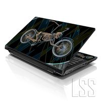 LSS Laptop 15 15.6 Skin Cover with Colorful Skull Riding Bike Pattern for HP Dell Lenovo Apple Asus Acer Compaq - Fits 13.3" 14" 15.6" 16" (2 Wrist Pads Free)
