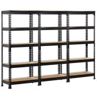 Yaheetech 3 PCS 5-Shelf Heavy Duty Shelving Units and Storage Shelves Rack Garage