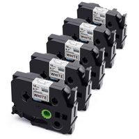 Replace Ptouch Label Tape 18mm, Laminated Black on White Labels TZ TZe-241 Tape Label Maker Tape Label Tape Replacement for Brother Labeler PTD 210 600 450 PT-2030 0.7 Inch x 26.2 Feet, 5 Pack