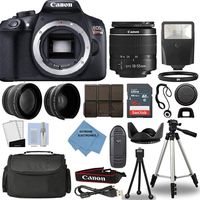 Canon Rebel T6 DSLR Camera + 18-55mm 3 Lens Kit + 16GB Top Value Bundle - 2X Telephoto Lens + Wide Angle Lens + 3 Piece Filter Kit + Tripod + Lens Hood + Flash + Extreme Electronics Cloth + More