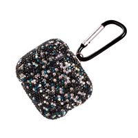 2019 Newest Luxurious Rhinestone AirPods Case with Keychain, Shockproof Protective Premium Crystal Cover Skin for AirPods Charging Case 2 & 1 (Black C8)