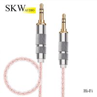 SKW Aux Cable for Car(Hi-Fi Sound),3.5 mm to 3.5 mm Aux Cord/Stereo Audio Cable/Headphone Cable for Home Stereo,iPhone,iPod,IPad,Echo Dot,Sony & More-1.6Feet-Pink