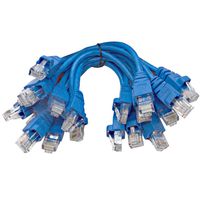 Seismic Audio - SAPT534-10 Pack of 6 inch CAT5e UTP Patch Cables - Blue RJ45 Ethernet 8 Wire Computer Network Cords