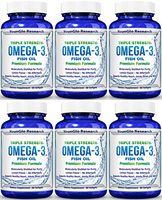 Fish Oil Pills - Pharmaceutical Quality - Triple Strength Omega 3 Burpless Capsules (6 Pack)