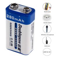 Ocamo 9V Ni-MH Rechargeable Battery NiMH 9V Battery for Wireless Microphone Remote Control Doorbell 280 Battery Box 1 pc