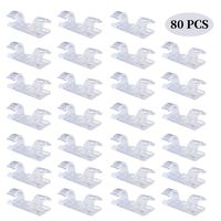 80 Pcs Cable Clips with Self-Adhesive Pads Desktop Wire Clear Up Clips Holder Wire Tie Cable Clamp Cord Management, Clear