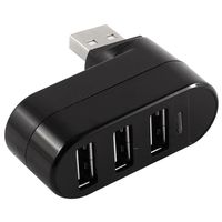 uxcell USB 2.0 Self Power 3 Port Cube Hub Black for Laptop Notebook