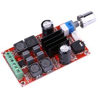 TPA3116D2 50W x 2 Digital Power Amplifier Board, 100W Class D 2 Channel Audio Stereo AMP DC12V 24V for Audio System DIY Speakers Volume Adjustable (50W+50W)