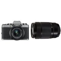 Fujifilm X-T100 Mirrorless Digital Camera w/XC15-45mmF3.5-5.6 OIS PZ Lens - Dark Silver + Fujinon XC50-230mmF4.5-6.7 OIS II Black