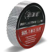 Starrey Flexible Reflective Tape White Silver 1 Inch X 15 Feet  High Intensity Grade DOT-C2 Safety Tape Waterproof Conspicuity Trailer Reflector