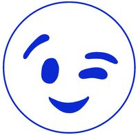 hBARSCI Winking Face Smiley Vinyl Decal - 5 Inches - for Cars, Trucks, Windows, Laptops, Tablets, Outdoor-Grade 2.5mil Thick Vinyl - Royal Blue