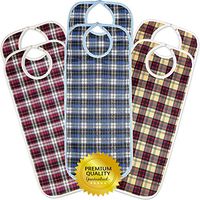 Medokare Adult Bib Clothing Protector - 6 Pack Long Washable Reusable Bibs for Seniors for Eating at Mealtime, Waterproof Stain Resistant Bibs for Elderly