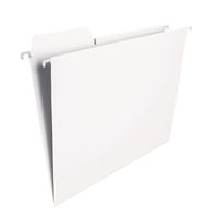 Smead FasTab Hanging File Folder, 1/3-Cut Built-in Tab, Letter Size, White, 20 per Box (64002)